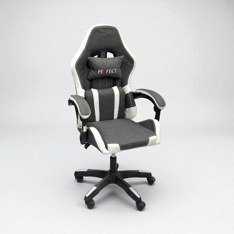 MAF furniture Perfect Gaming Chair - Grey and White Ergonomic Design with Lumbar Support - Image 1